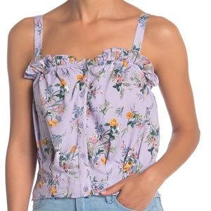 Front Button Ruffle Trim Camisole Size XL